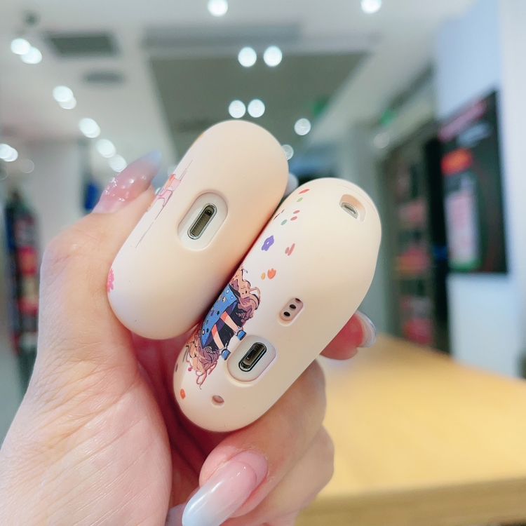 For AirPods Pro 2 Girl Pattern Earbuds Box Frosted TPU Case(Flower) For AirPods Pro 2 Girl Pattern Earbuds Box Frosted TPU Case(Flower)
