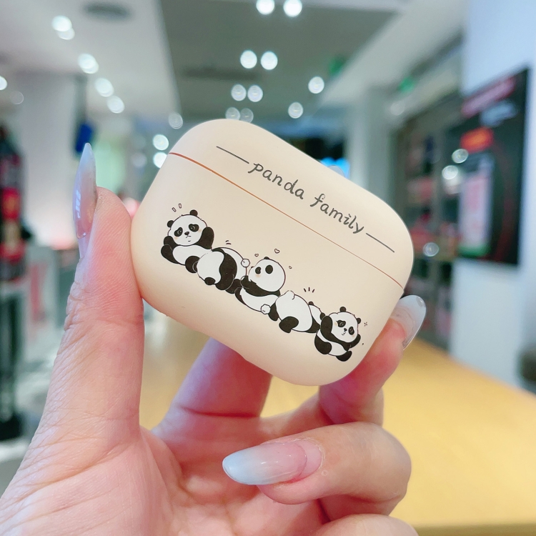 For AirPods Pro Panda Pattern Earbuds Box Frosted TPU Case(Panda Family) For AirPods Pro Panda Pattern Earbuds Box Frosted TPU Case(Panda Family)