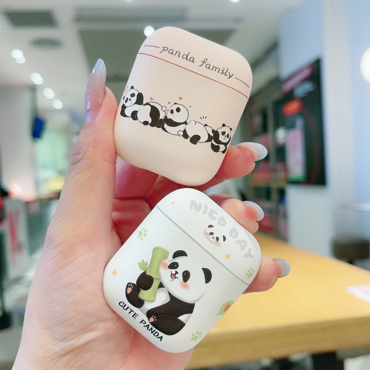 For AirPods Pro Panda Pattern Earbuds Box Frosted TPU Case(Panda Family) For AirPods Pro Panda Pattern Earbuds Box Frosted TPU Case(Panda Family)
