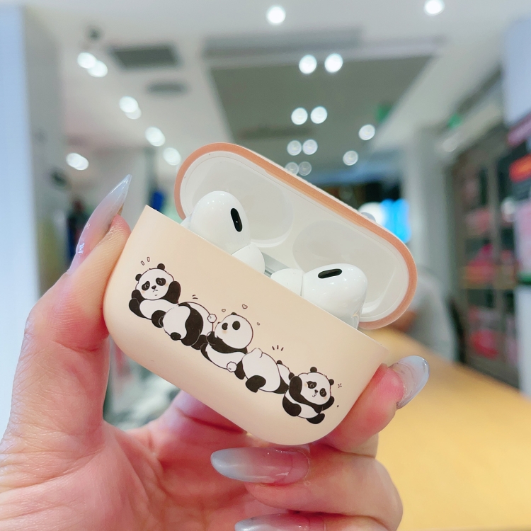 For AirPods Pro Panda Pattern Earbuds Box Frosted TPU Case(Panda Family) For AirPods Pro Panda Pattern Earbuds Box Frosted TPU Case(Panda Family)