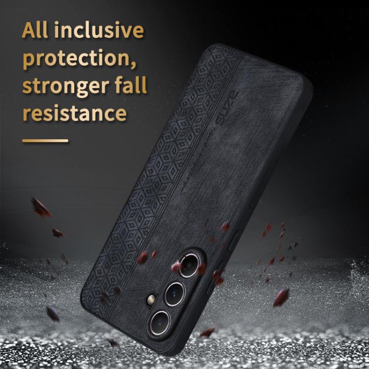 For Samsung Galaxy S25 FE 5G AZNS 3D Embossed Skin Feel Phone Case(Black)