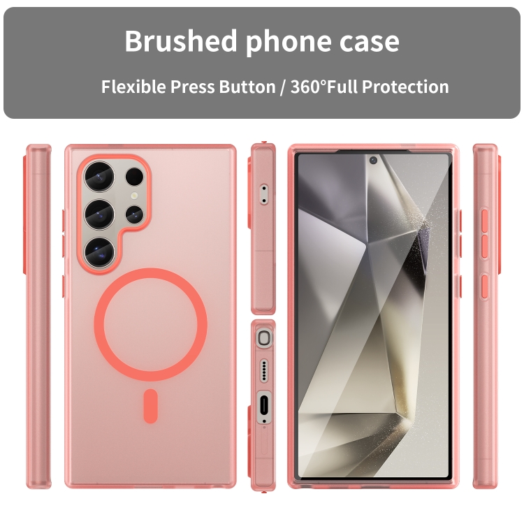 For Samsung Galaxy S24 Ultra 5G MagSafe Frosted Translucent TPU + PC Full Coverage Phone Case(Red) For Samsung Galaxy S24 Ultra 5G MagSafe Frosted Translucent TPU + PC Full Coverage Phone Case(Red)
