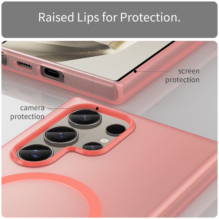 For Samsung Galaxy S24 Ultra 5G MagSafe Frosted Translucent TPU + PC Full Coverage Phone Case(Red) For Samsung Galaxy S24 Ultra 5G MagSafe Frosted Translucent TPU + PC Full Coverage Phone Case(Red)