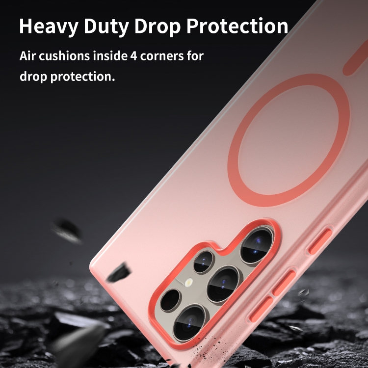 For Samsung Galaxy S24 Ultra 5G MagSafe Frosted Translucent TPU + PC Full Coverage Phone Case(Red) For Samsung Galaxy S24 Ultra 5G MagSafe Frosted Translucent TPU + PC Full Coverage Phone Case(Red)