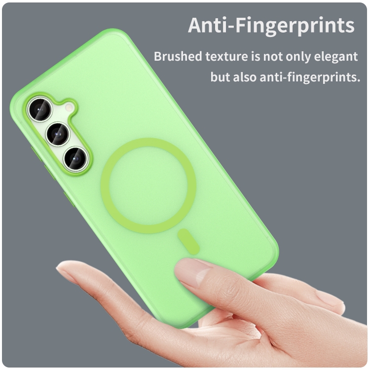 For Samsung Galaxy S24 FE 5G MagSafe Frosted Translucent TPU + PC Full Coverage Phone Case(Green) For Samsung Galaxy S24 FE 5G MagSafe Frosted Translucent TPU + PC Full Coverage Phone Case(Green)