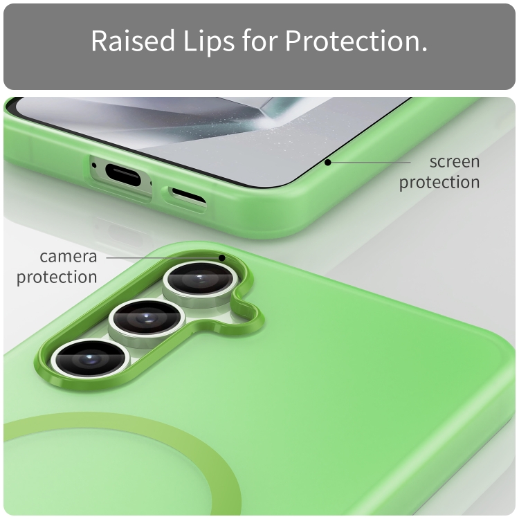 For Samsung Galaxy S24 FE 5G MagSafe Frosted Translucent TPU + PC Full Coverage Phone Case(Green) For Samsung Galaxy S24 FE 5G MagSafe Frosted Translucent TPU + PC Full Coverage Phone Case(Green)