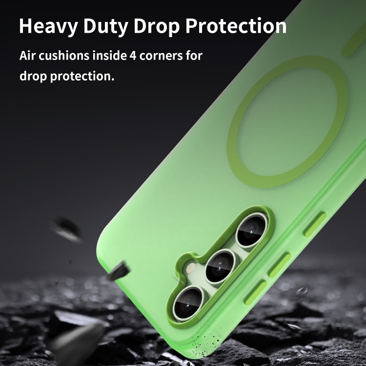 For Samsung Galaxy S24 FE 5G MagSafe Frosted Translucent TPU + PC Full Coverage Phone Case(Green) For Samsung Galaxy S24 FE 5G MagSafe Frosted Translucent TPU + PC Full Coverage Phone Case(Green)