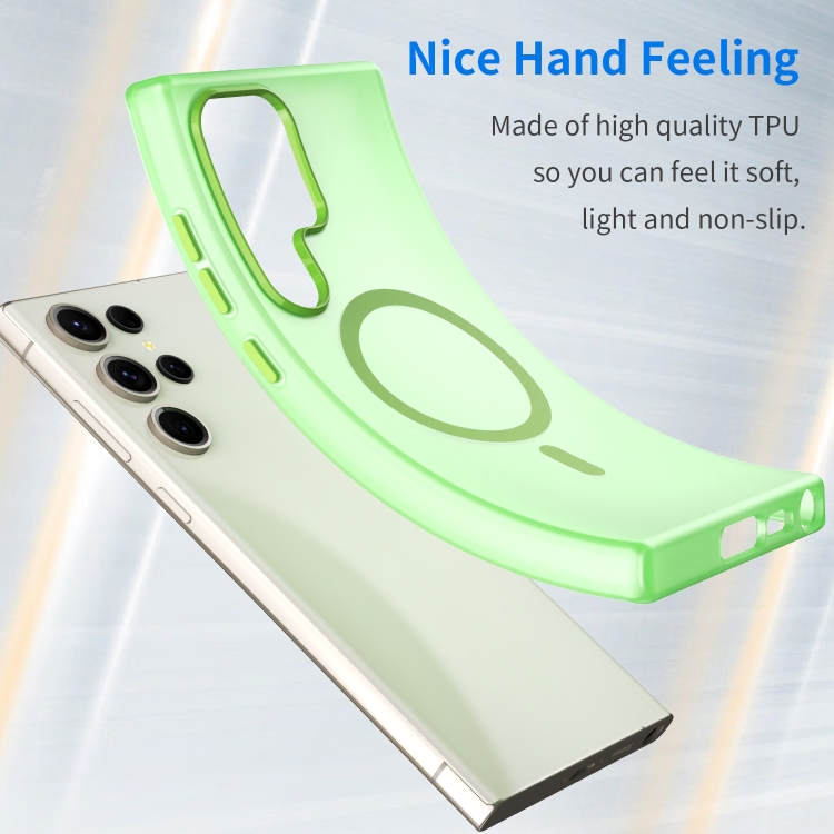 For Samsung Galaxy S23 Ultra 5G MagSafe Frosted Translucent TPU + PC Full Coverage Phone Case(Green) For Samsung Galaxy S23 Ultra 5G MagSafe Frosted Translucent TPU + PC Full Coverage Phone Case(Green)