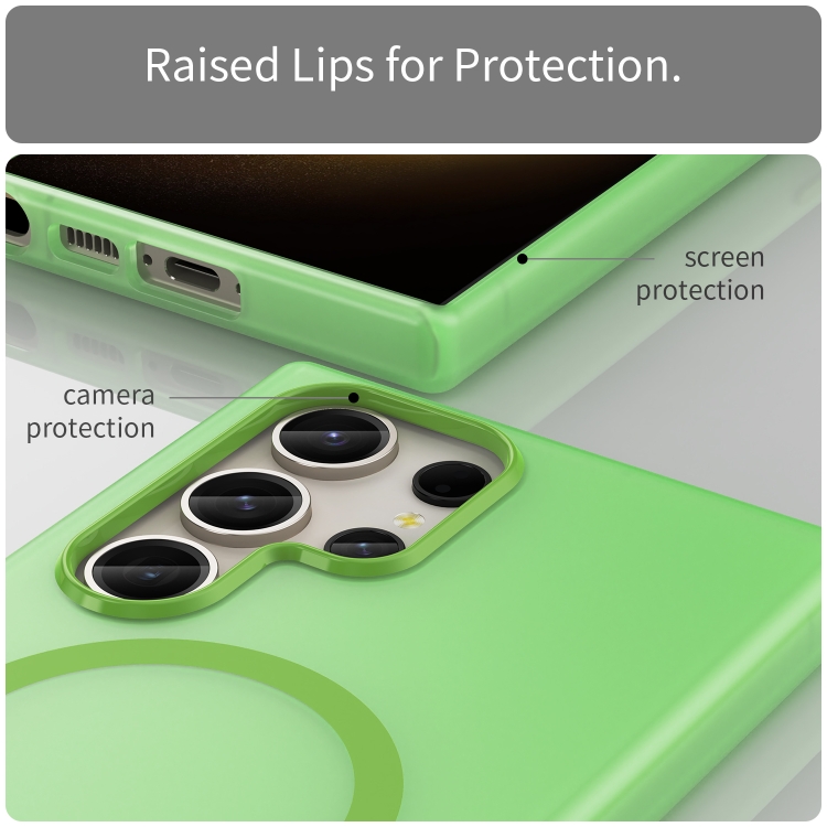 For Samsung Galaxy S23 Ultra 5G MagSafe Frosted Translucent TPU + PC Full Coverage Phone Case(Green) For Samsung Galaxy S23 Ultra 5G MagSafe Frosted Translucent TPU + PC Full Coverage Phone Case(Green)