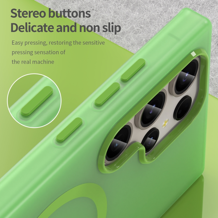 For Samsung Galaxy S23 Ultra 5G MagSafe Frosted Translucent TPU + PC Full Coverage Phone Case(Green) For Samsung Galaxy S23 Ultra 5G MagSafe Frosted Translucent TPU + PC Full Coverage Phone Case(Green)