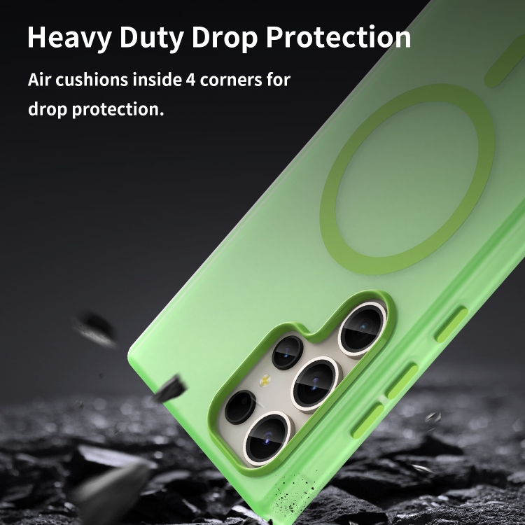 For Samsung Galaxy S23 Ultra 5G MagSafe Frosted Translucent TPU + PC Full Coverage Phone Case(Green) For Samsung Galaxy S23 Ultra 5G MagSafe Frosted Translucent TPU + PC Full Coverage Phone Case(Green)
