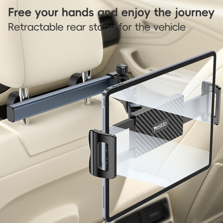 Yesido C294 Telescopic Car Backrest Folding Holder(Black) - 1