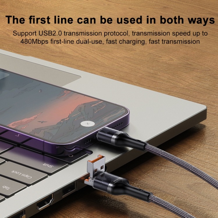 Yesido CA165C 60W USB + USB-C / Type-C to USB-C / Type-C 2 in 1 Fast Charging Data Cable, Length:1.2m(Black) Yesido CA165C 60W USB + USB-C / Type-C to USB-C / Type-C 2 in 1 Fast Charging Data Cable, Length:1.2m(Black)