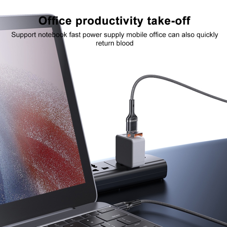 Yesido CA165C 60W USB + USB-C / Type-C to USB-C / Type-C 2 in 1 Fast Charging Data Cable, Length:1.2m(Black) Yesido CA165C 60W USB + USB-C / Type-C to USB-C / Type-C 2 in 1 Fast Charging Data Cable, Length:1.2m(Black)