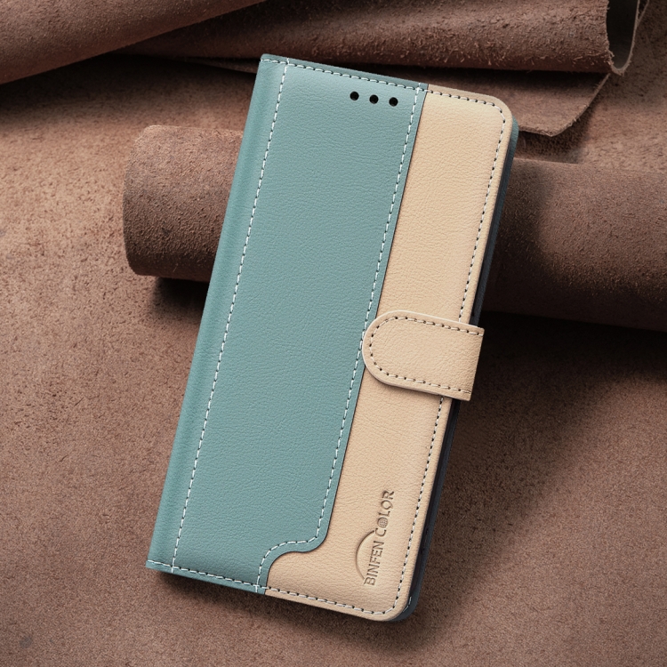 For Samsung Galaxy S23 FE 5G Color Matching RFID Anti-theft Leather Phone Case(Green) For Samsung Galaxy S23 FE 5G Color Matching RFID Anti-theft Leather Phone Case(Green)