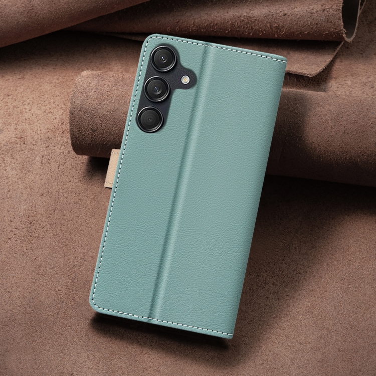 For Samsung Galaxy S23 FE 5G Color Matching RFID Anti-theft Leather Phone Case(Green) For Samsung Galaxy S23 FE 5G Color Matching RFID Anti-theft Leather Phone Case(Green)