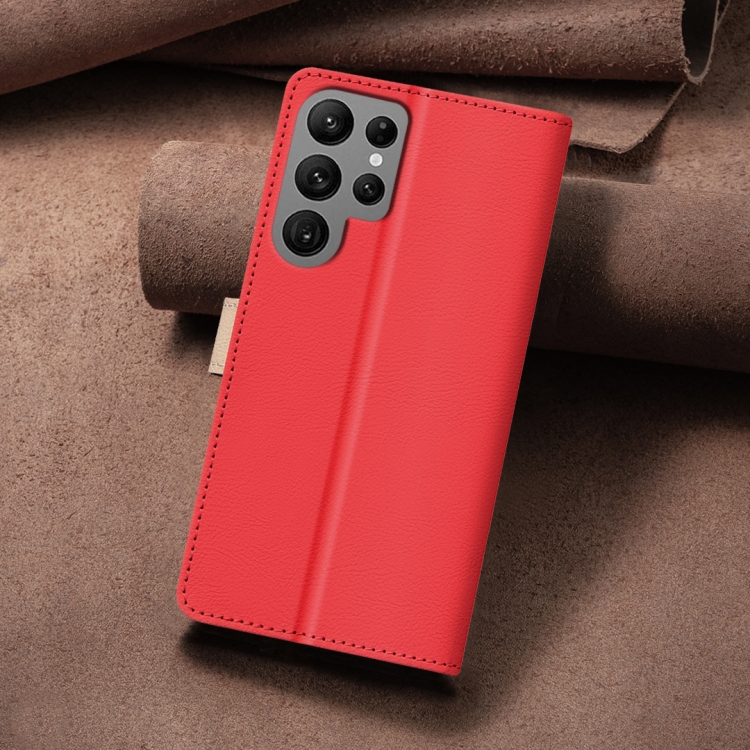 For Samsung Galaxy S23 Ultra 5G Color Matching RFID Anti-theft Leather Phone Case(Red) For Samsung Galaxy S23 Ultra 5G Color Matching RFID Anti-theft Leather Phone Case(Red)