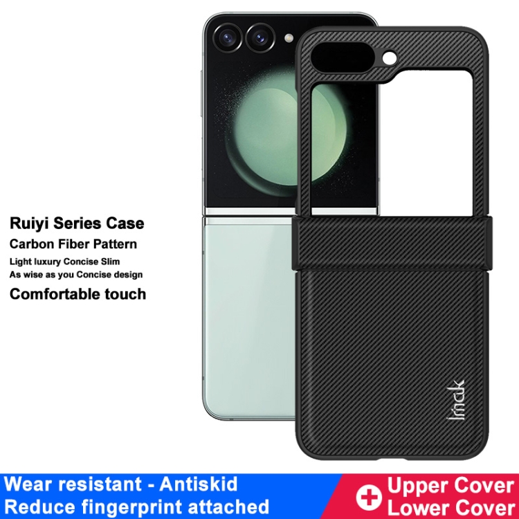 For Samsung Galaxy Z Flip6 imak Ruiyi Series Carbon Fiber PU + PC Phone Case For Samsung Galaxy Z Flip6 imak Ruiyi Series Carbon Fiber PU + PC Phone Case