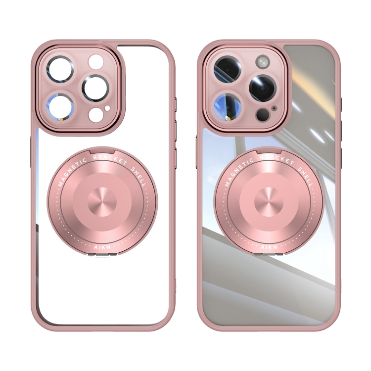 For iPhone 14 Pro 360 Holder Magsafe Acrylic Hybrid TPU Phone Case(Pink) For iPhone 14 Pro 360 Holder Magsafe Acrylic Hybrid TPU Phone Case(Pink)