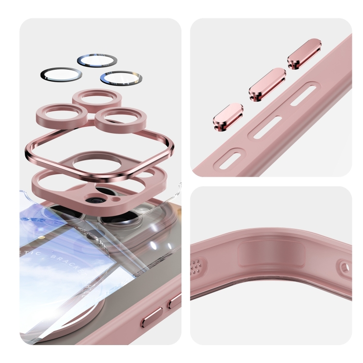 For iPhone 14 Pro 360 Holder Magsafe Acrylic Hybrid TPU Phone Case(Pink) For iPhone 14 Pro 360 Holder Magsafe Acrylic Hybrid TPU Phone Case(Pink)