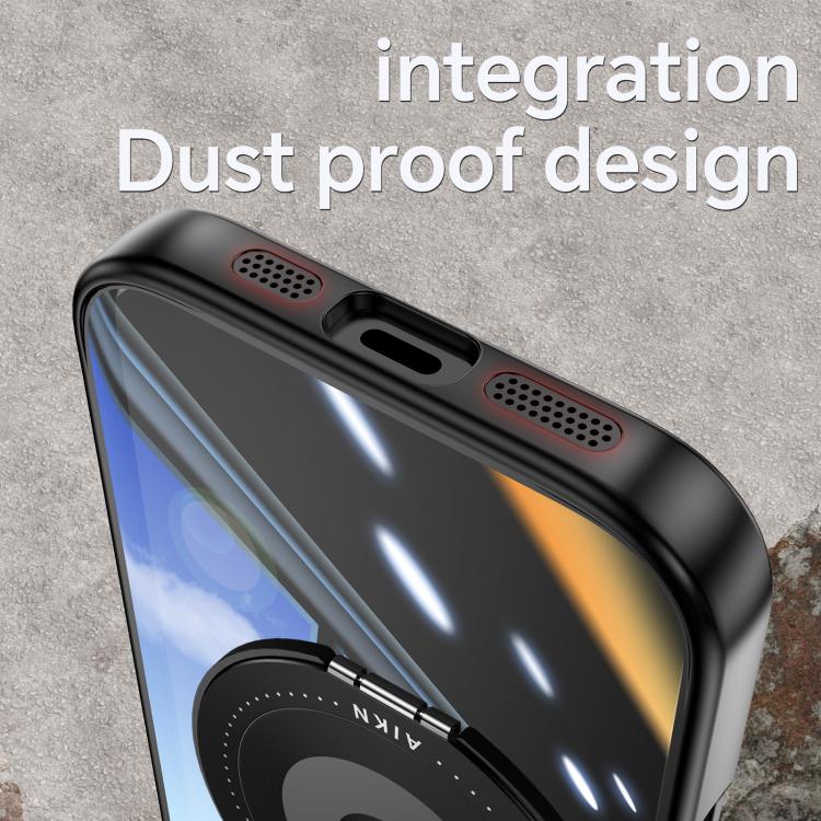 For iPhone 17 Pro Max 360 Holder Magsafe Acrylic Hybrid TPU Phone Case(Black) - 4
