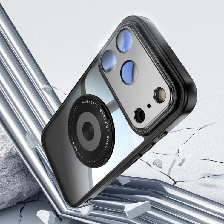 For iPhone 17 Pro Max 360 Holder Magsafe Acrylic Hybrid TPU Phone Case(Black) - 5