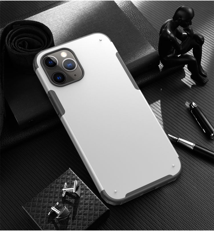 For iPhone 12 Pro Max Solid Color Four-corner Shockproof TPU + PC Protective Case(White) For iPhone 12 Pro Max Solid Color Four-corner Shockproof TPU + PC Protective Case(White)