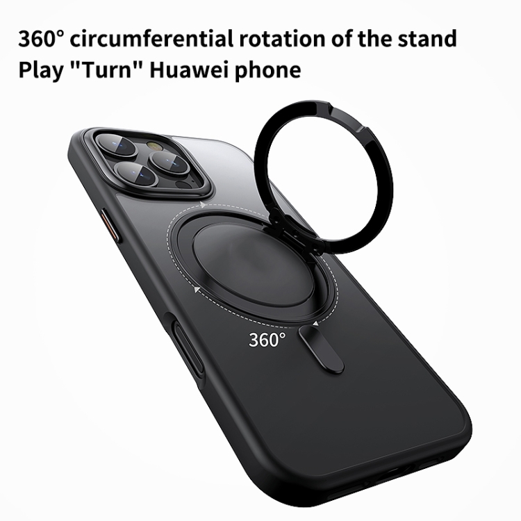 For iPhone 16 Pro 360 Rotating MagSafe Magnetic Frosted Phone Case(Dark Blue) For iPhone 16 Pro 360 Rotating MagSafe Magnetic Frosted Phone Case(Dark Blue)