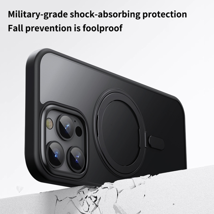 For iPhone 16 Pro 360 Rotating MagSafe Magnetic Frosted Phone Case(Dark Blue) For iPhone 16 Pro 360 Rotating MagSafe Magnetic Frosted Phone Case(Dark Blue)