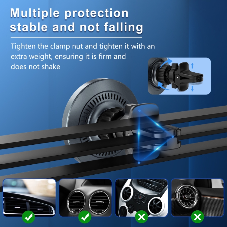 M68 15W Magnetic Wireless Charging Car Holder(Dark Grey) M68 15W Magnetic Wireless Charging Car Holder(Dark Grey)
