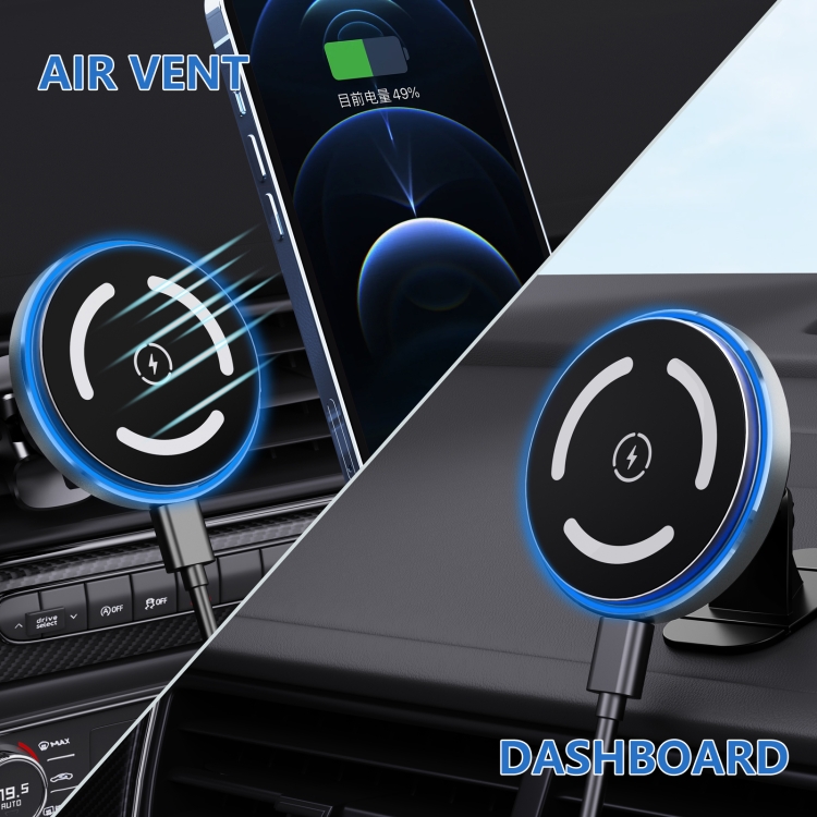 M68 15W Magnetic Wireless Charging Car Holder(Dark Grey) M68 15W Magnetic Wireless Charging Car Holder(Dark Grey)
