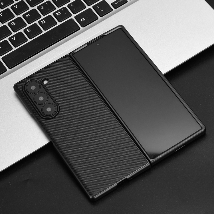 For Samsung Galaxy Z Fold6 PU Leather PC Phone Case(Black) For Samsung Galaxy Z Fold6 PU Leather PC Phone Case(Black)