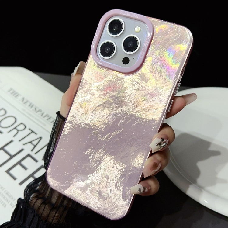 For iPhone 14 Tinfoil Texture Colorful Lens Frame IMD Acrylic Phone Case(Pink) For iPhone 14 Tinfoil Texture Colorful Lens Frame IMD Acrylic Phone Case(Pink)