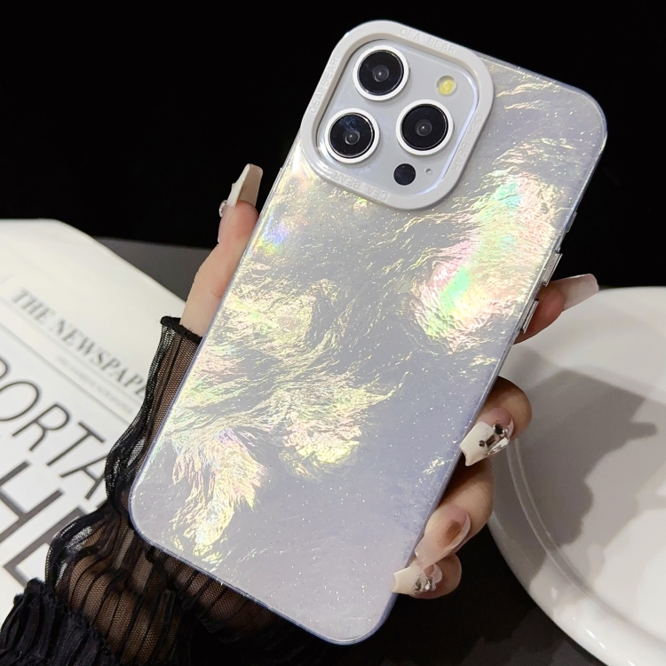 For iPhone 14 Pro Max Tinfoil Texture Colorful Lens Frame IMD Acrylic Phone Case(Silver) For iPhone 14 Pro Max Tinfoil Texture Colorful Lens Frame IMD Acrylic Phone Case(Silver)