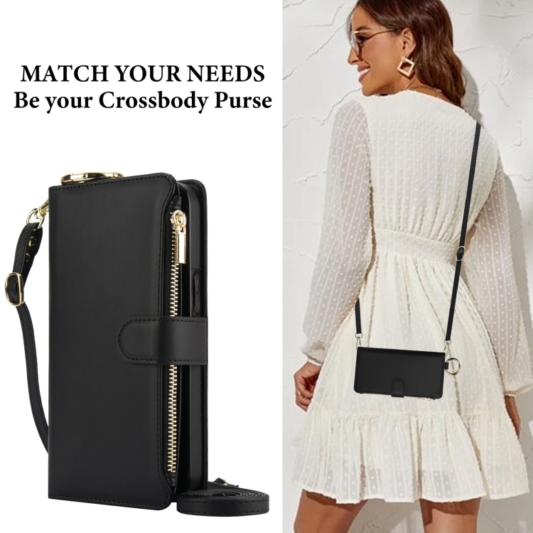 For Samsung Galaxy S23+ 5G Crossbody Ring Multifunctional Wallet Leather Phone Case(Black) For Samsung Galaxy S23+ 5G Crossbody Ring Multifunctional Wallet Leather Phone Case(Black)