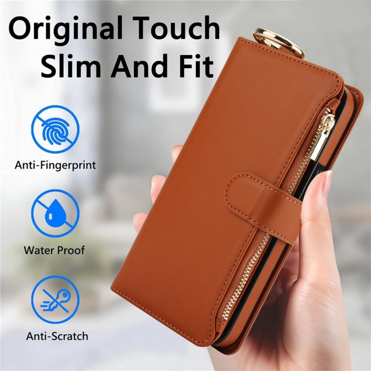 For Samsung Galaxy S21 5G Crossbody Ring Multifunctional Wallet Leather Phone Case(Brown) For Samsung Galaxy S21 5G Crossbody Ring Multifunctional Wallet Leather Phone Case(Brown)