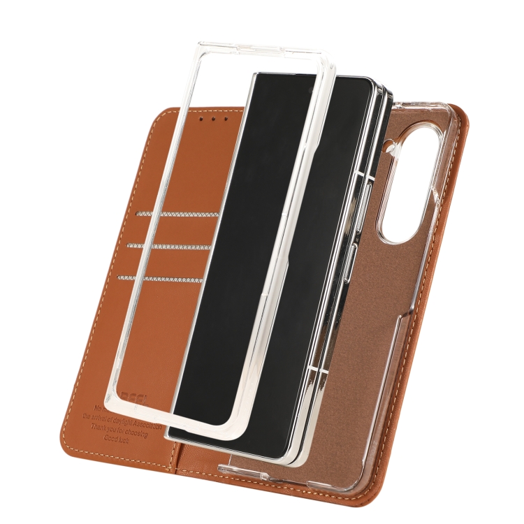 For Samsung Galaxy Z Fold5 ABEEL RFID Magnetic Flip Leather Phone Case(Brown) For Samsung Galaxy Z Fold5 ABEEL RFID Magnetic Flip Leather Phone Case(Brown)