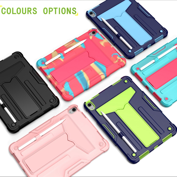 For iPad Air 11 2024 T Holder Robot Silicone Hybrid PC Tablet Case(Camouflage Rose Red) For iPad Air 11 2024 T Holder Robot Silicone Hybrid PC Tablet Case(Camouflage Rose Red)