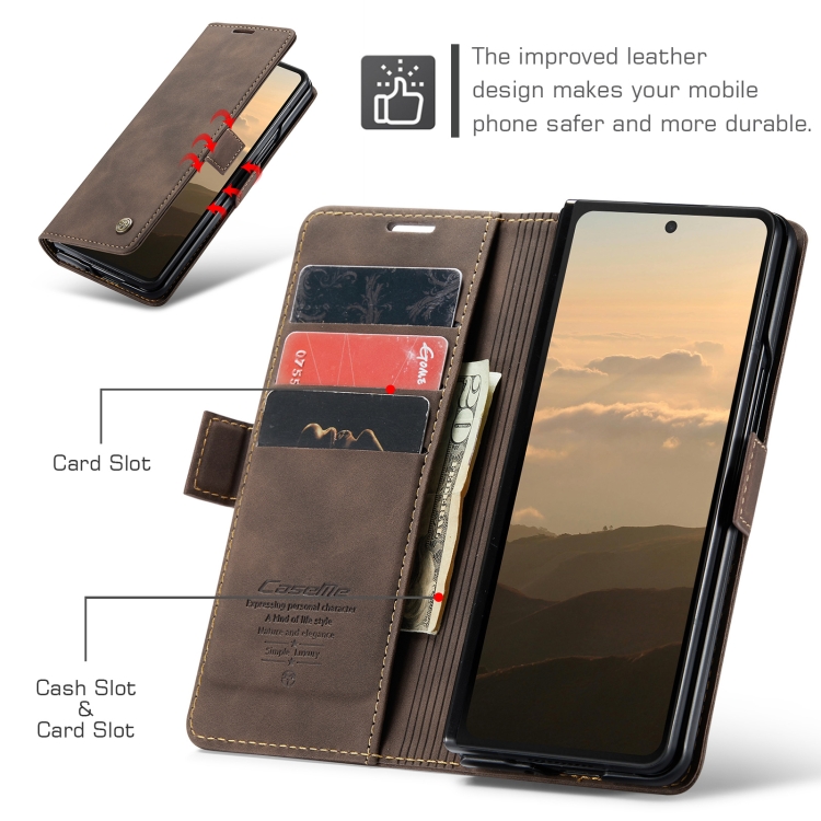 For Samsung Galaxy Z Fold6 5G CaseMe 013 Multifunctional Horizontal Flip Leather Phone Case(Coffee) For Samsung Galaxy Z Fold6 5G CaseMe 013 Multifunctional Horizontal Flip Leather Phone Case(Coffee)