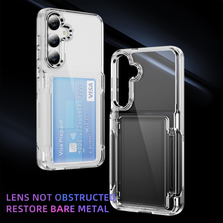 For Samsung Galaxy S23+ 5G Card Holder Acrylic Hybrid TPU Phone Case(Transparent) For Samsung Galaxy S23+ 5G Card Holder Acrylic Hybrid TPU Phone Case(Transparent)