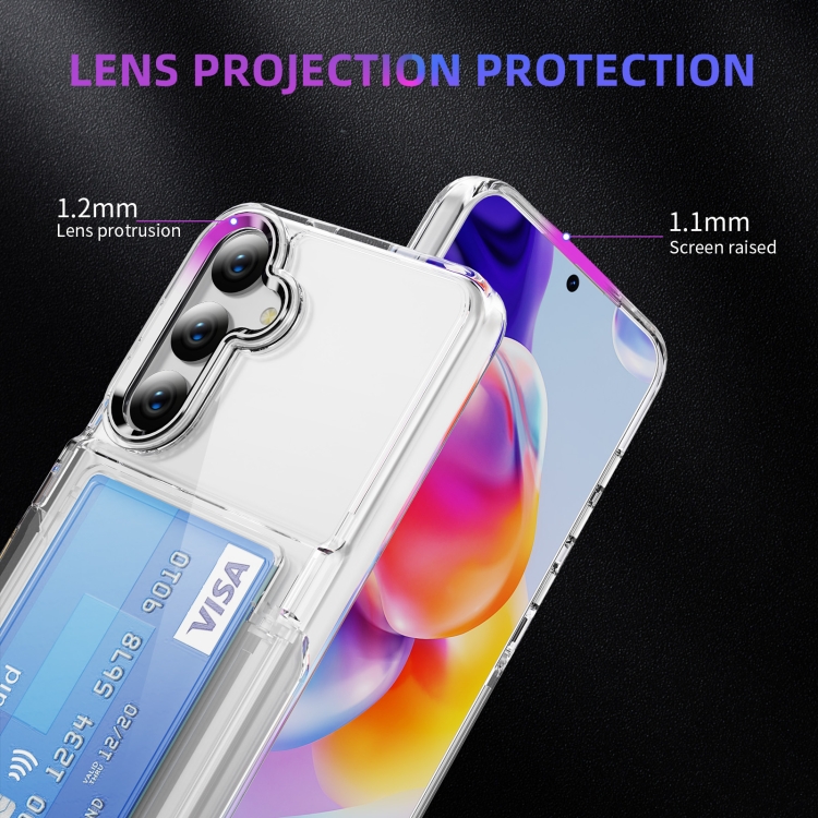 For Samsung Galaxy S23+ 5G Card Holder Acrylic Hybrid TPU Phone Case(Transparent) For Samsung Galaxy S23+ 5G Card Holder Acrylic Hybrid TPU Phone Case(Transparent)