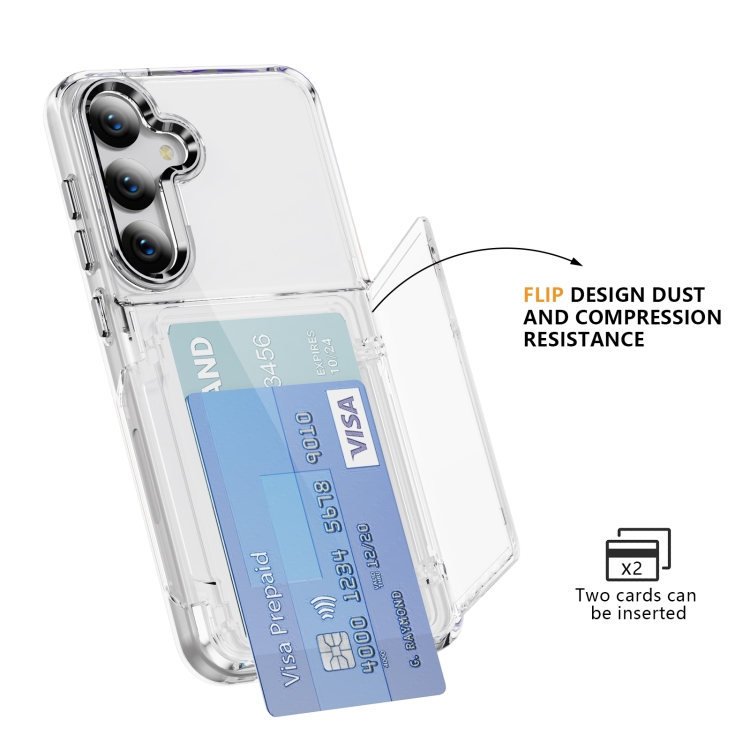 For Samsung Galaxy S23+ 5G Card Holder Acrylic Hybrid TPU Phone Case(Transparent) For Samsung Galaxy S23+ 5G Card Holder Acrylic Hybrid TPU Phone Case(Transparent)