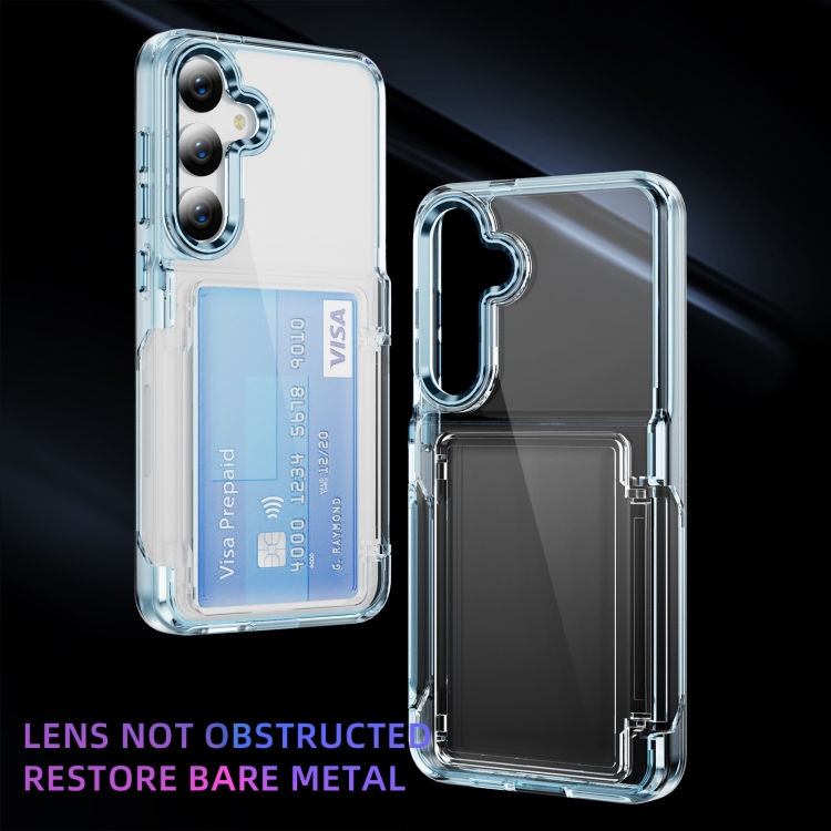 For Samsung Galaxy S23 Ultra 5G Card Holder Acrylic Hybrid TPU Phone Case(Transparent Blue) For Samsung Galaxy S23 Ultra 5G Card Holder Acrylic Hybrid TPU Phone Case(Transparent Blue)