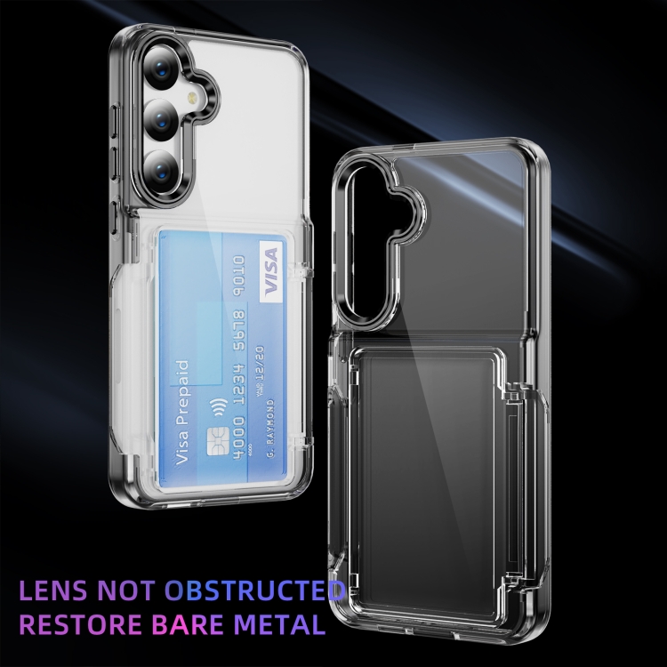 For Samsung Galaxy S23 FE 5G Card Holder Acrylic Hybrid TPU Phone Case(Transparent Black) For Samsung Galaxy S23 FE 5G Card Holder Acrylic Hybrid TPU Phone Case(Transparent Black)