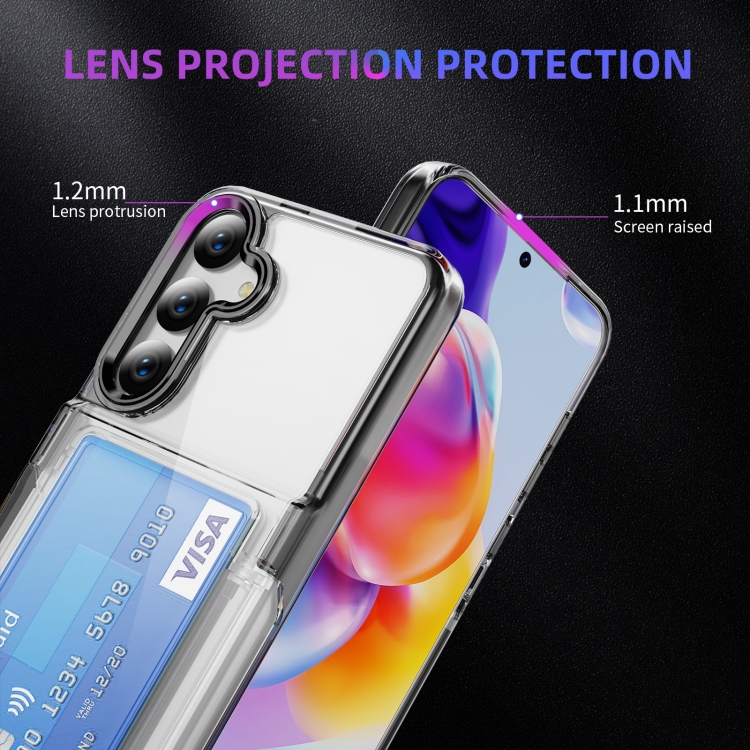 For Samsung Galaxy S23 FE 5G Card Holder Acrylic Hybrid TPU Phone Case(Transparent Black) For Samsung Galaxy S23 FE 5G Card Holder Acrylic Hybrid TPU Phone Case(Transparent Black)