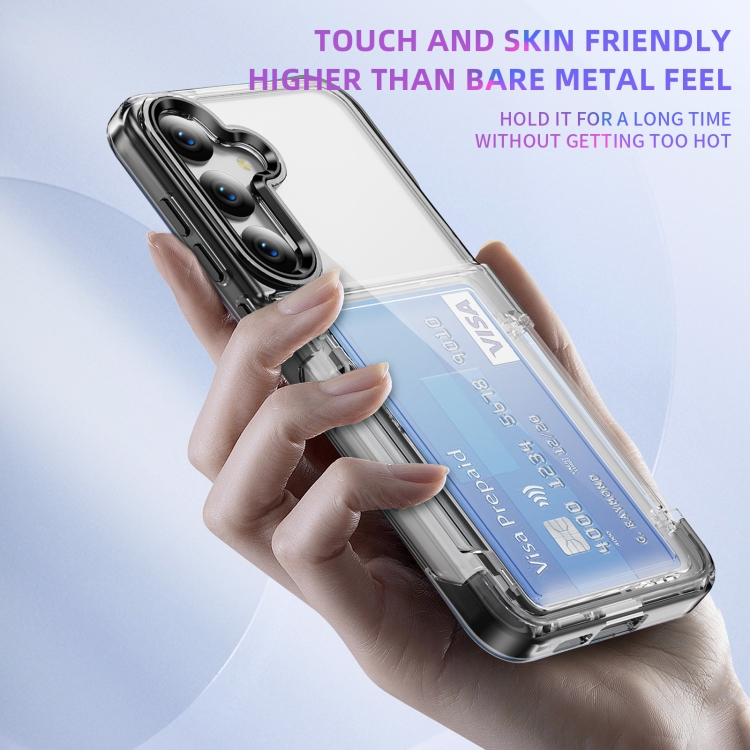 For Samsung Galaxy S23 FE 5G Card Holder Acrylic Hybrid TPU Phone Case(Transparent Black) For Samsung Galaxy S23 FE 5G Card Holder Acrylic Hybrid TPU Phone Case(Transparent Black)