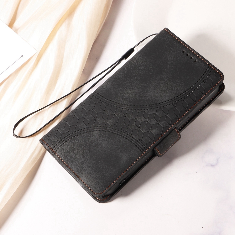 For Samsung Galaxy S24 5G Embossed Rhombus Starry Leather Phone Case(Black) For Samsung Galaxy S24 5G Embossed Rhombus Starry Leather Phone Case(Black)