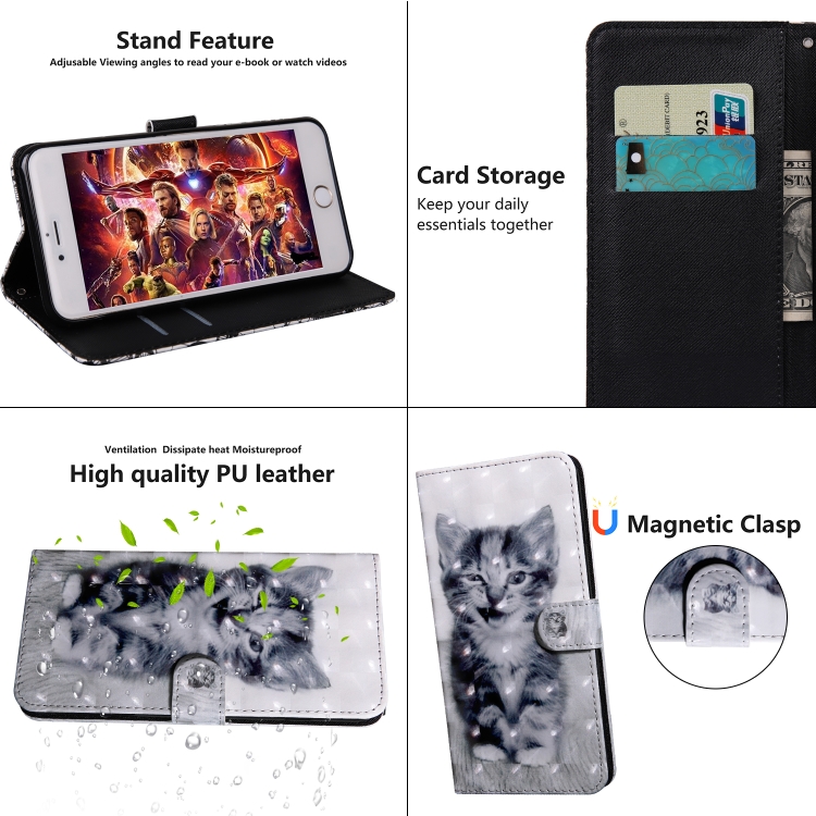 For iPhone 12 / 12 Pro 3D Painting Pattern Coloured Drawing Horizontal Flip PU Leather Case with Holder & Card Slots & Wallet & Lanyard(Cat) For iPhone 12 / 12 Pro 3D Painting Pattern Coloured Drawing Horizontal Flip PU Leather Case with Holder & Card Slots & Wallet & Lanyard(Cat)