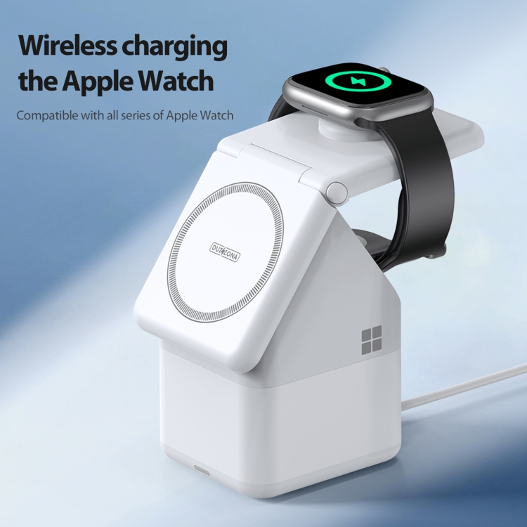 DUZZONA W20 4 in 1 15W Magnetic Wireless Charger Station(White) DUZZONA W20 4 in 1 15W Magnetic Wireless Charger Station(White)
