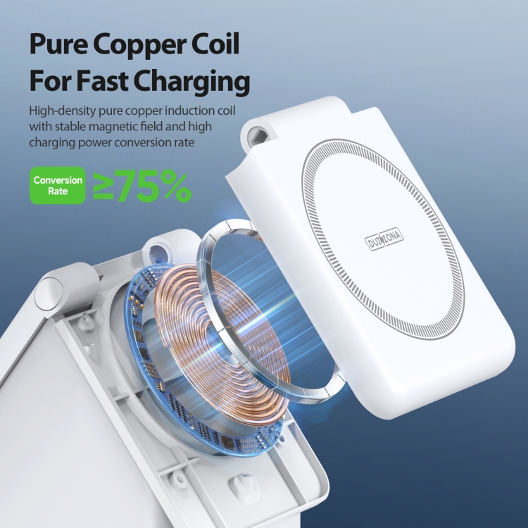 DUZZONA W20 4 in 1 15W Magnetic Wireless Charger Station(White) DUZZONA W20 4 in 1 15W Magnetic Wireless Charger Station(White)